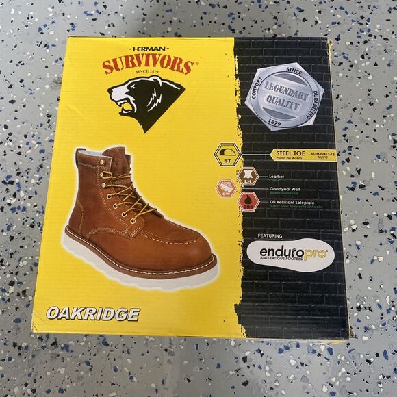 New Mens Herman Survivors Steel Toe Work Boots Sz 8 Oakridge NIB - Picture 5 of 7
